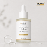 Gugii Glow Niacinamide 10% and Zinc 1% serum bottle, 30ml, featuring a sleek white label and dropper cap for skincare.