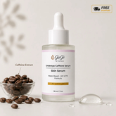 Gugii Glow Undereye Caffeine Eye Serum in a 30ml bottle, featuring a sleek packaging design with a clear label and pump dispenser.