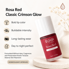 GUGII GLOW Rosa Red Lip and Cheek Tint tube with the product label visible on the packaging